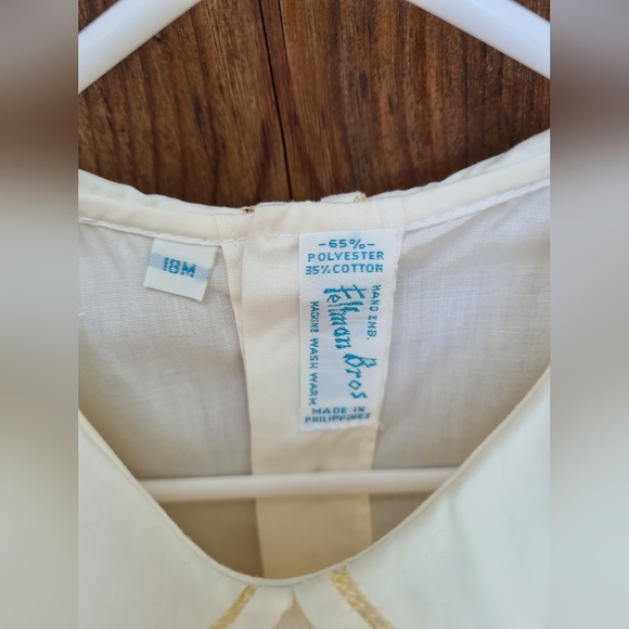 FELMAN BROTHERS gorgeous vintage smocked dress in the palest yellow 18 months - Picture 5 of 7